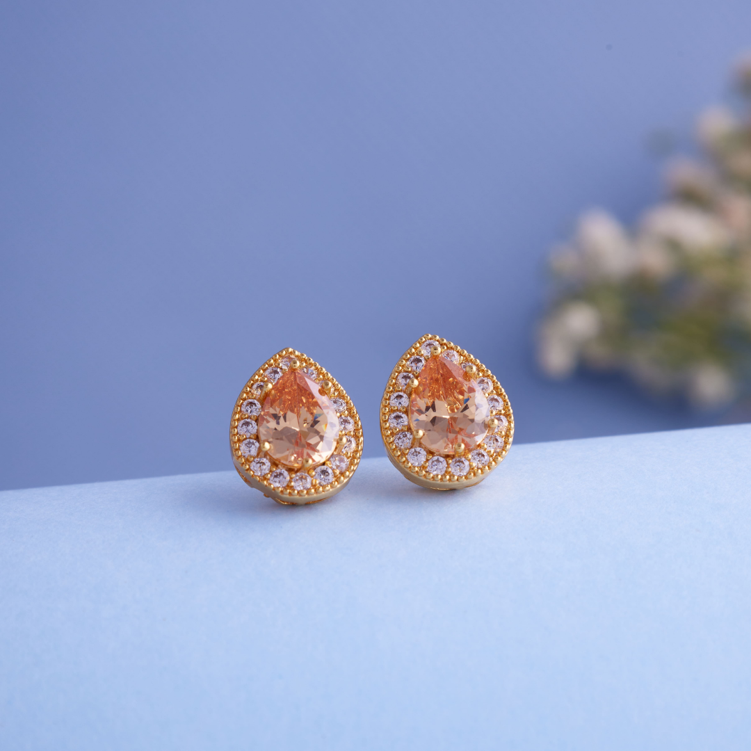 Brilite Morganite Diamond Earring for Women