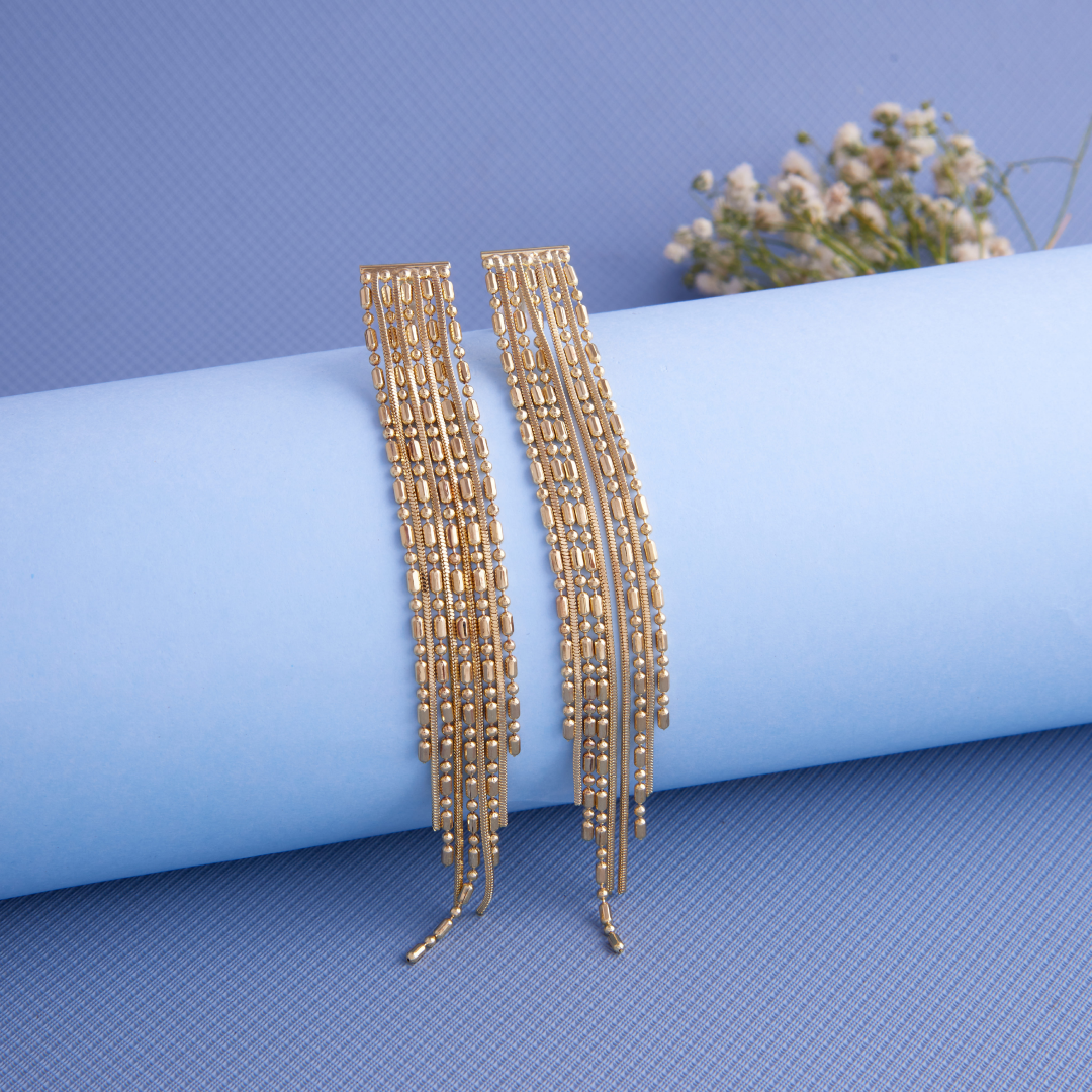 Western Design Golden Chain Earring for Women