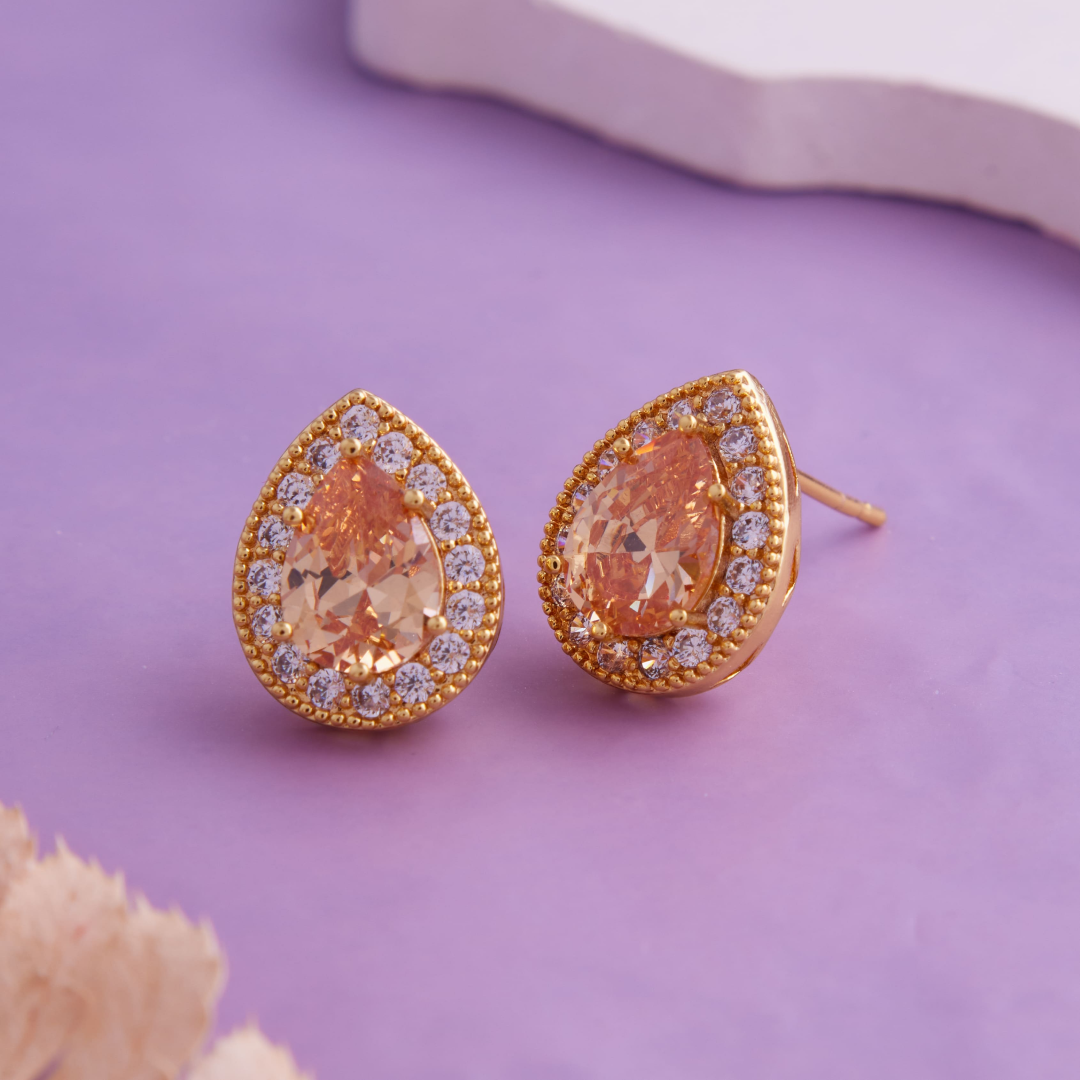 Brilite Morganite Diamond Earring for Women