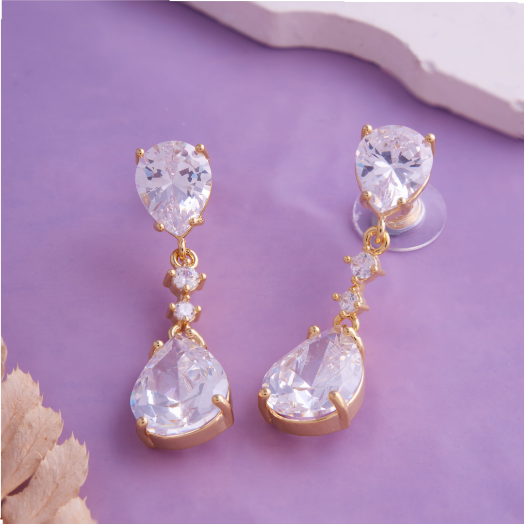 Paris Diamond 18KT Gold Plated Earrings for Women