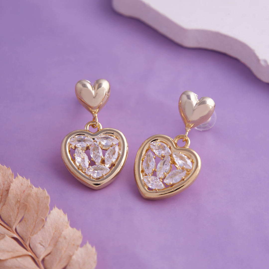 Brilite Stone Embedded Drop with diamond earring