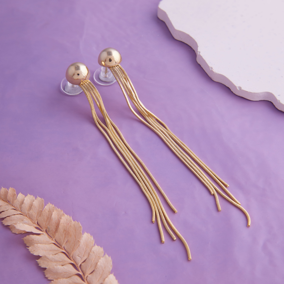 Tasseled Drop 18KT Gold Plated Earring for Women