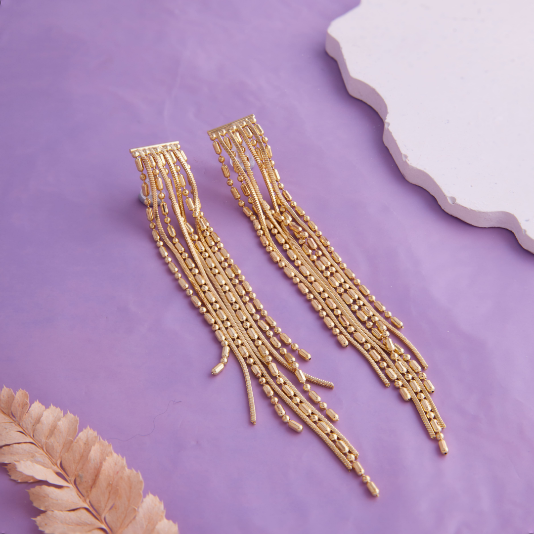Western Design Golden Chain Earring for Women