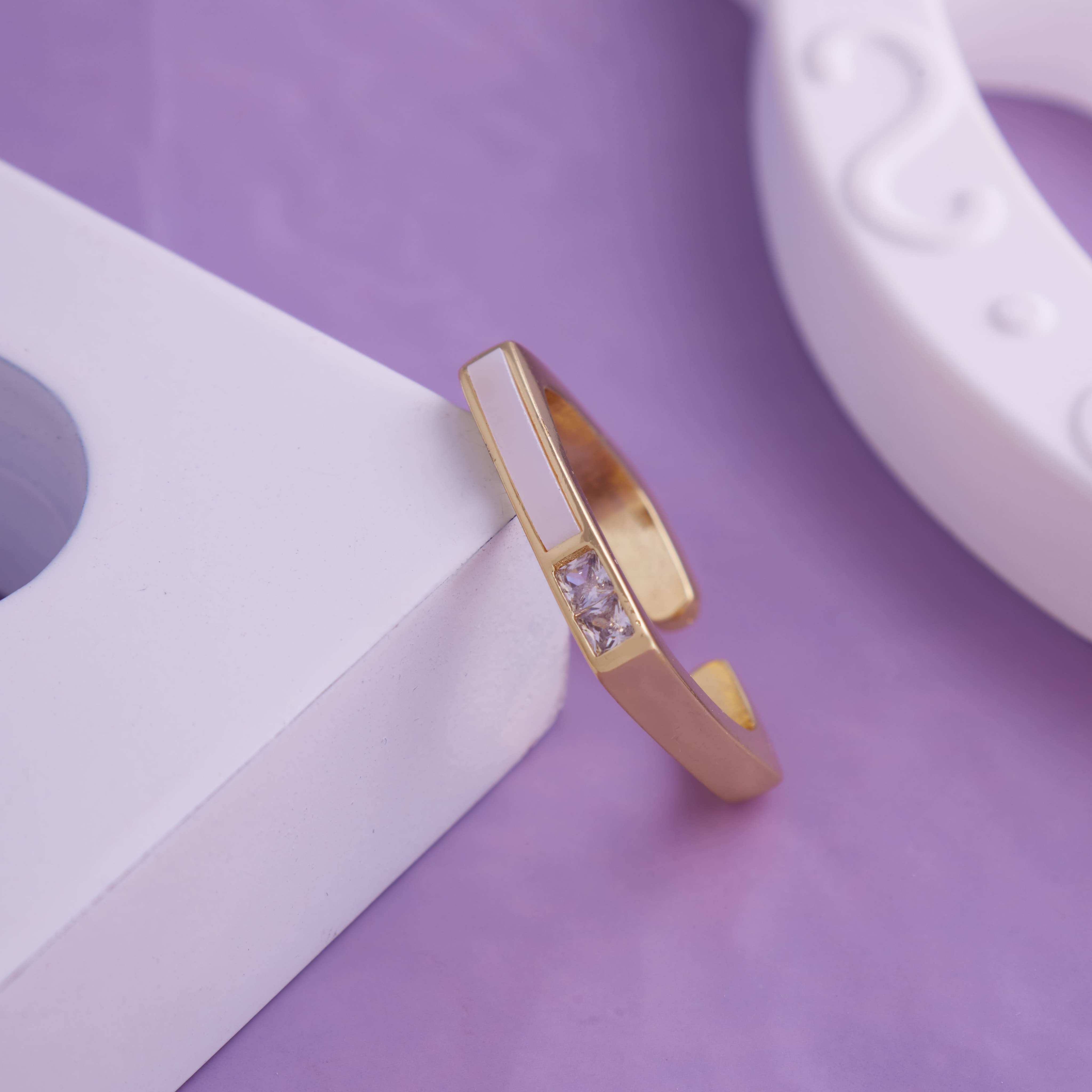 Vintage Modern 18KT Gold Plated Engagement Rings