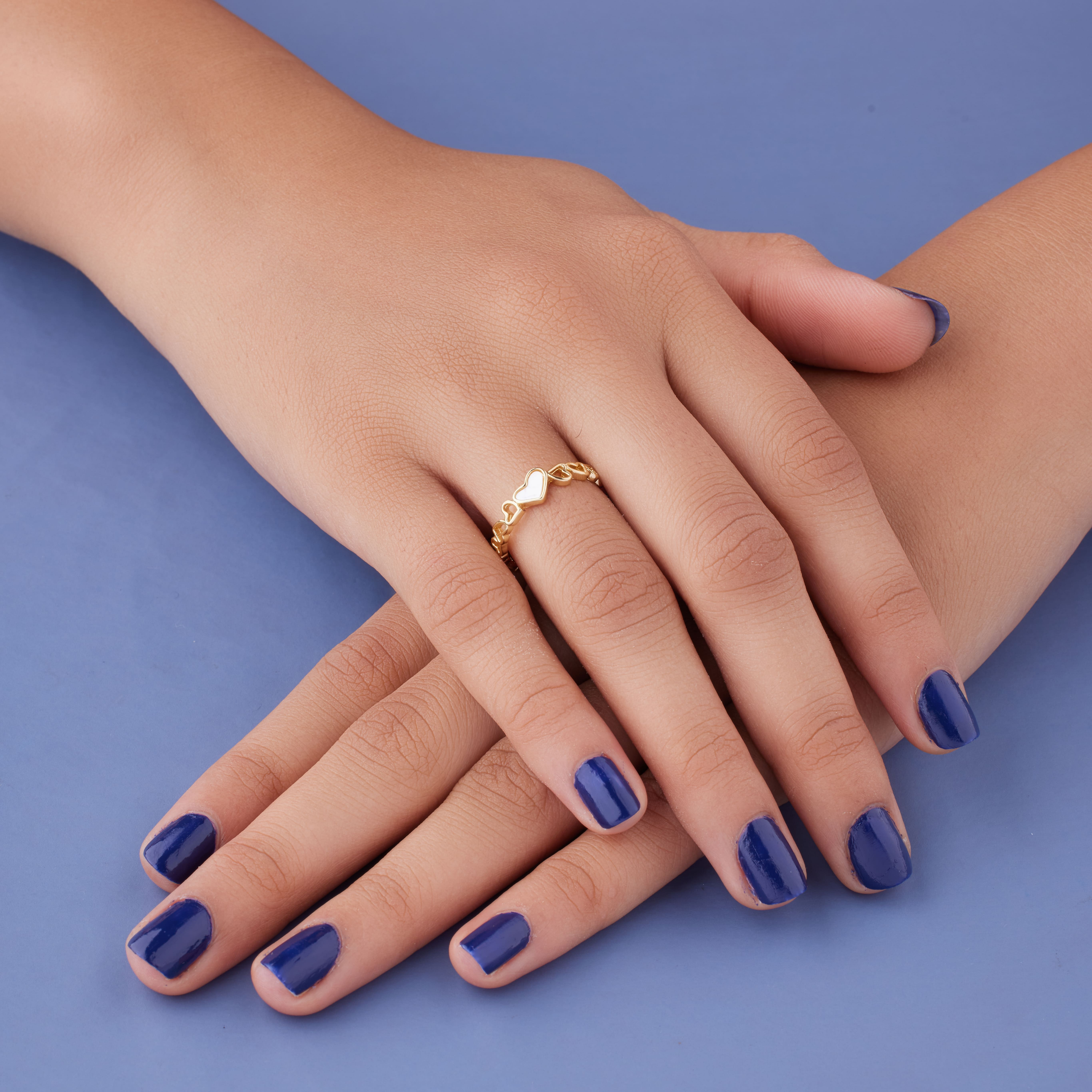 Brilite Romantic Heart Shaped 18KT Gold plated Ring for Women