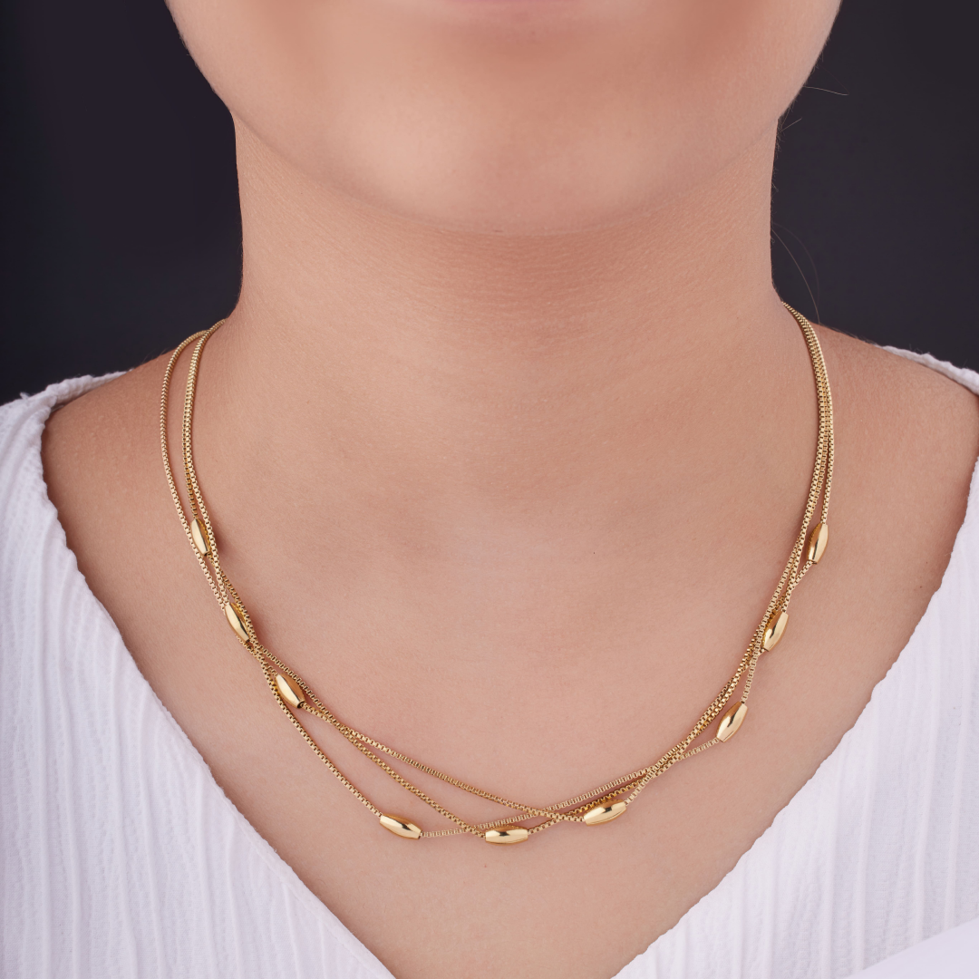 Stylish Multi-Layer Beauty-Beads 18KT Gold Plated Necklace