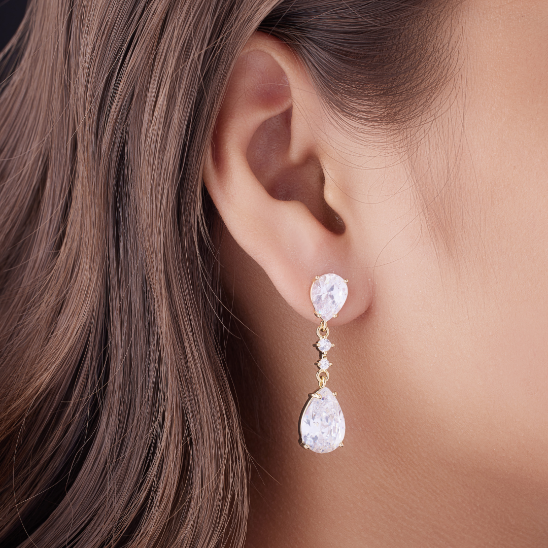 Paris Diamond 18KT Gold Plated Earrings for Women