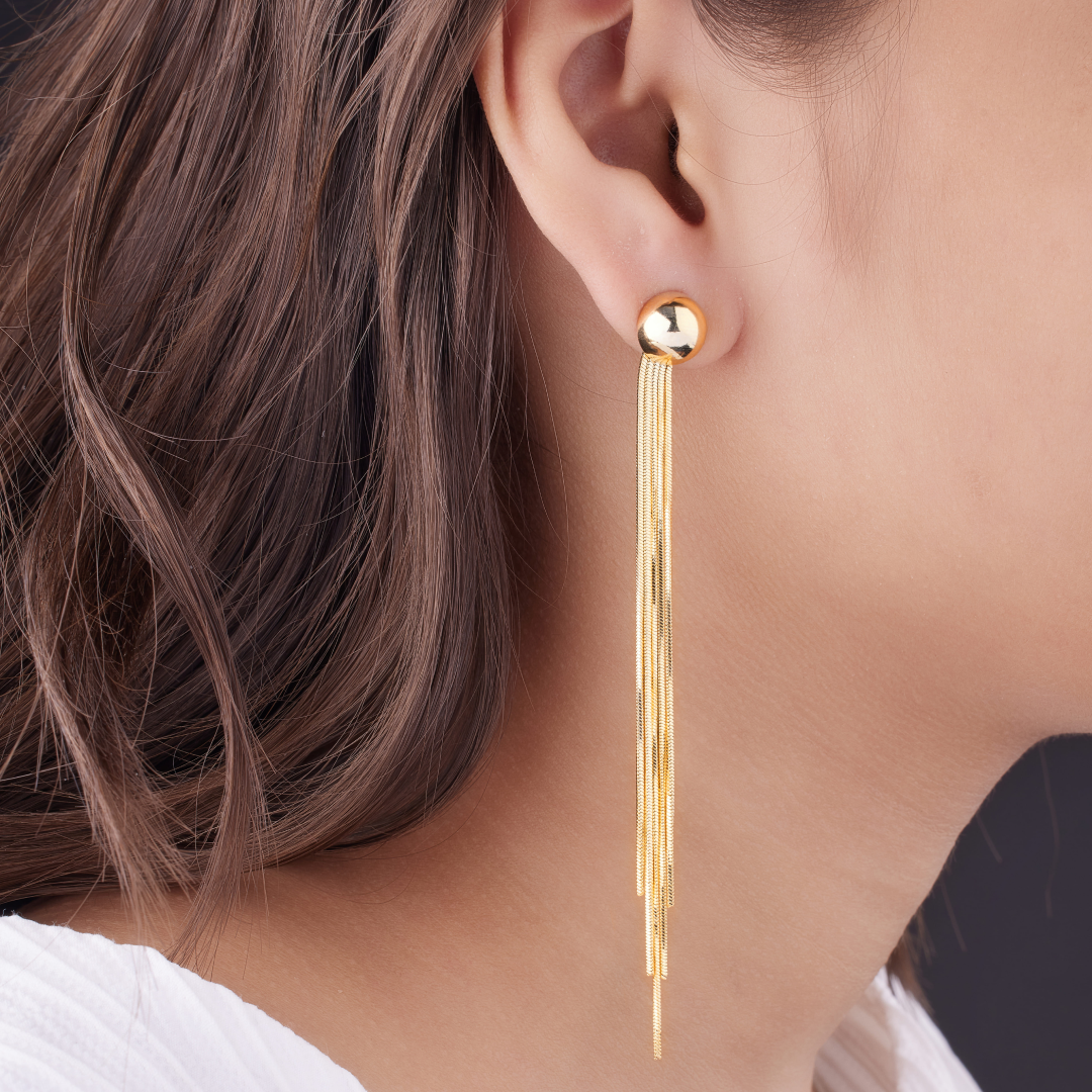 Tasseled Drop 18KT Gold Plated Earring for Women