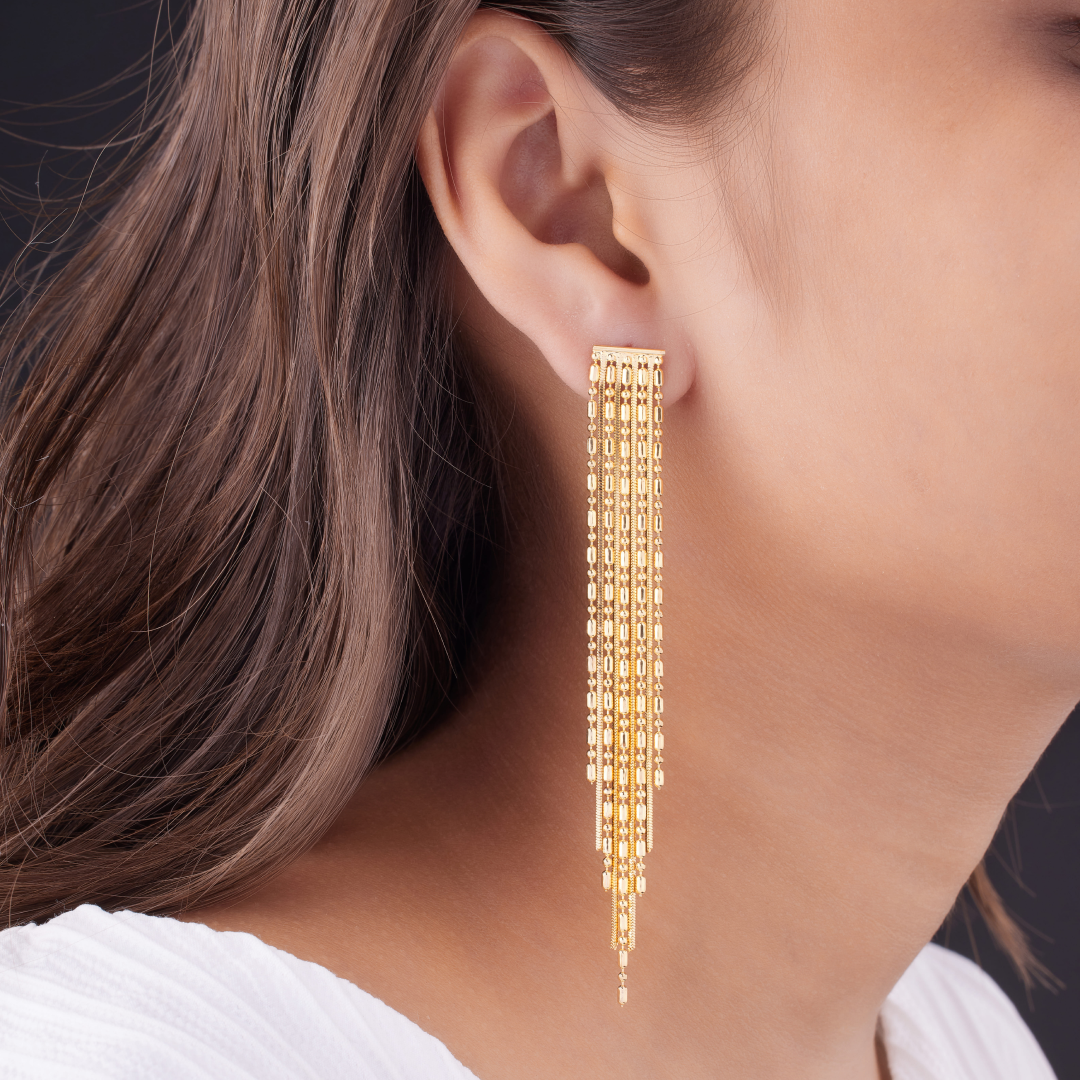 Western Design Golden Chain Earring for Women